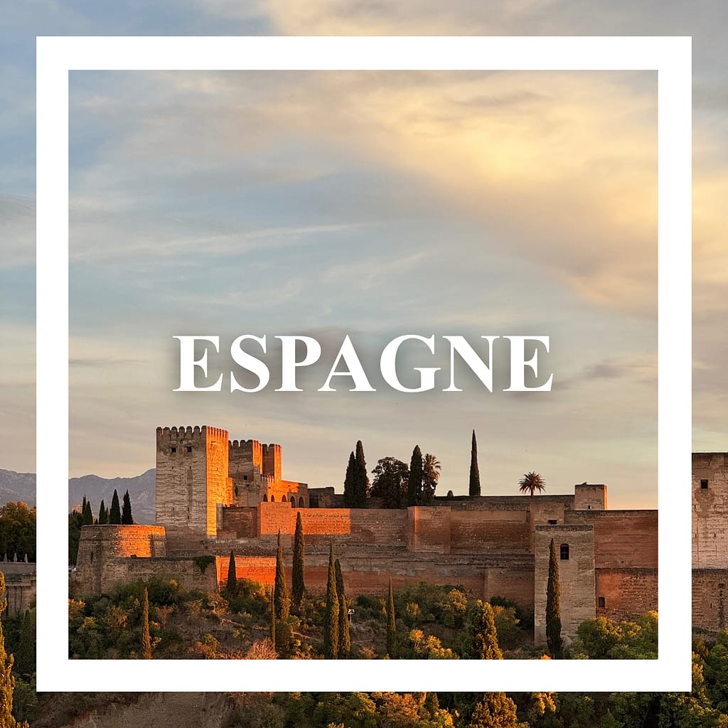 Accueil Espagne Alhambra en andalousie au coucher de soleil