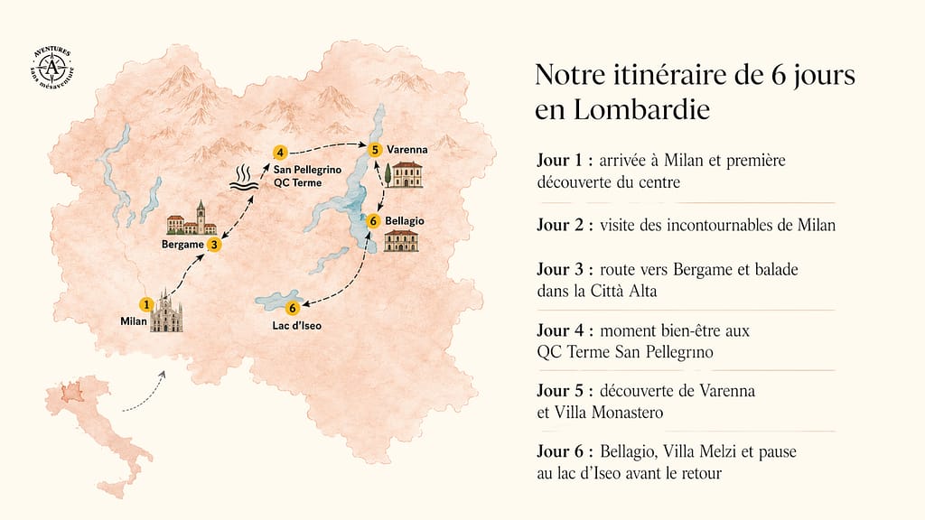 Lombardie en une semaine : l’itinéraire parfait entre Milan, Bergame et le lac de Côme itinéraire jour par jour Lombardie en une semaine : l’itinéraire parfait entre Milan, Bergame et le lac de Côme